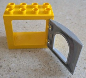LEGO DUPLO - YELLOW AND GREY WINDOW X DIAMONDS - 10804 JUNGLE JUNGLE VINTAGE
