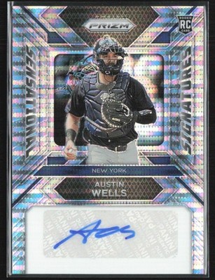 Austin Wells 2024 Panini Prizm Pulsar Auto /199 #SS-AW New York Yankees
