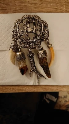 Charivari Dirndlstecker mit Fünf Anhängern Silber Jagdkleid Trachtenkleid - Bild 1 von 2