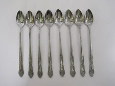 8Pc Rogers DREAM ROSE Stainless Flatware Iced Teaspoons Korea 7.5"