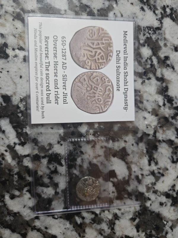 Silver Jital Coin. 650-1287AD Medieval India Dynasty-Delhi Sultanate