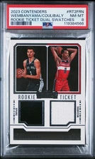 2023-24 Contenders Victor Wembanyama Bilal Coulibaly Rookie Swatches RC PSA 8