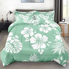Comforter Set Size, Hibiscus Surf Floral Soft 2 Pcs Twin Hawaii Hibiscus Floral