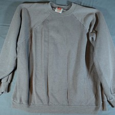 Vintage 90s Hanes Blank Sweatshirt Gray Raglan Made in USA XL