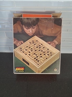 Vintage Brio of Sweden Wooden Labyrinth #31804   Tested/Working w/ Ball & Box