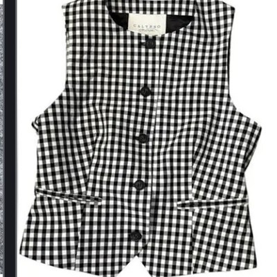 Calypso St Barth black & white gingham vest #gingham #vestretails for 70$+