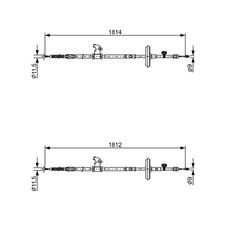 2x Bosch SEILZUG FESTSTELLBREMSE HINTEN passend für CHEVROLET CRUZE OPEL ASTRA J