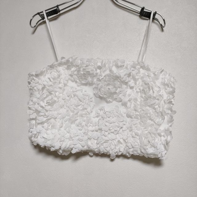 MEISM Mism New Flower Tulle Bear Cami Bustier camisole white 4-0708S∞