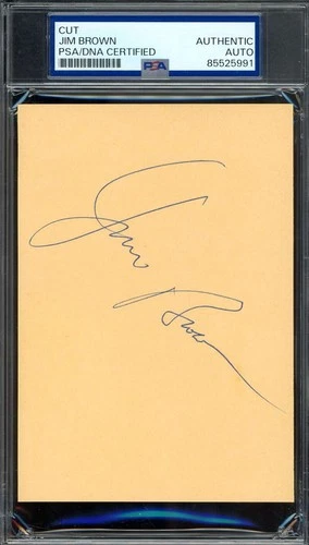 Jim Brown PSA DNA Coa Signed Album Page Cut Autograph