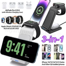 3In1 Wireless Charger Fast Charging Station Dock For Apple Watch Air Pods iPhone
