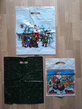 Plastiktüten Tüten Tragetasche Weihnachtsmotiv Wintermotiv 3Stück Sammlerstücke!