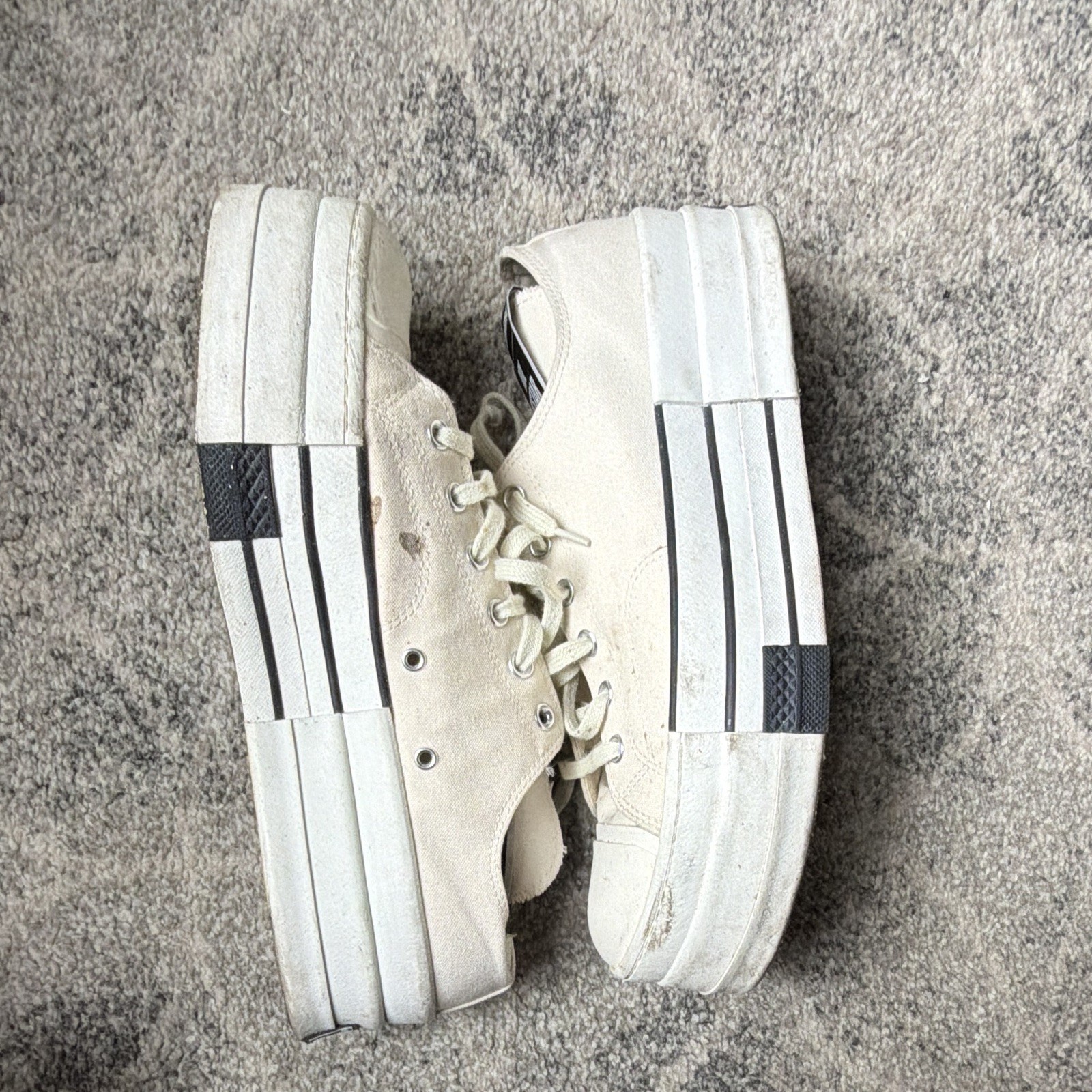 Rare Converse Rick Owens DRKSHDW DBL DRKSTAR Chuck 70 Low Platform Cream image 2