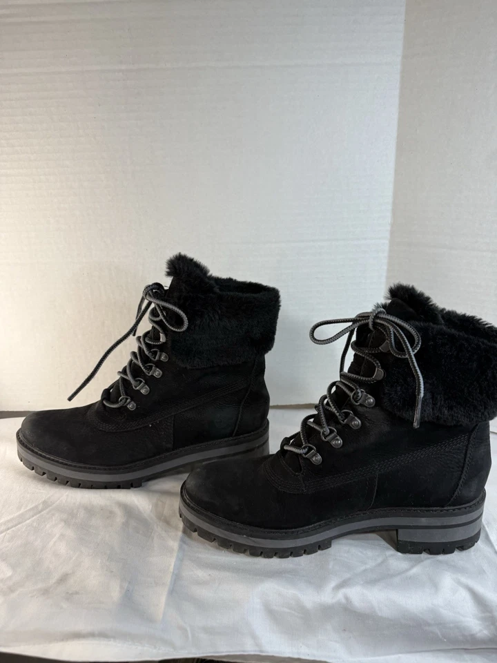 Timberland Boots Womens 8.5 Courmayeur Valley Lugsole Winter Snow A2JQD Black - Image 4 of 4