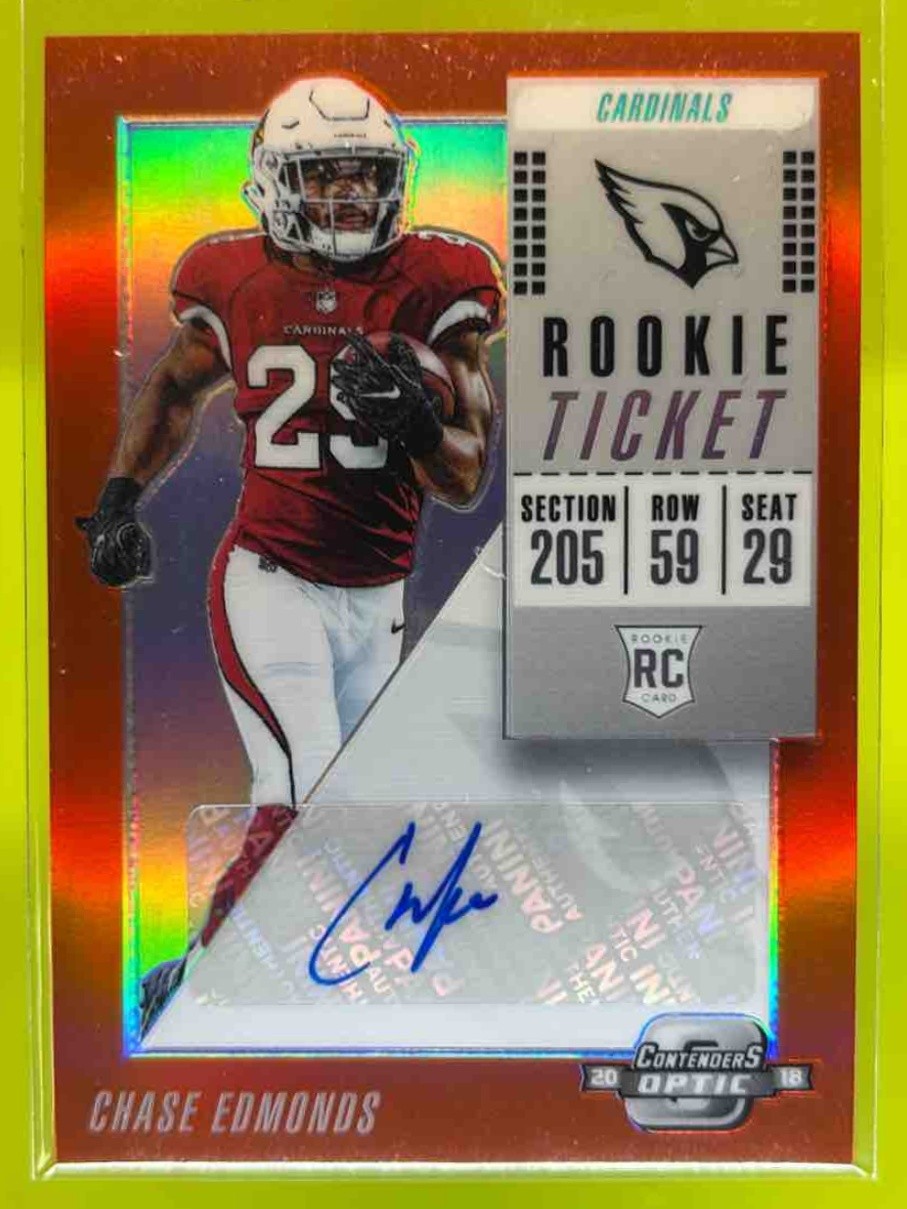 Chase Edmonds Panini Contenders Optic #162 Autograph-Orange