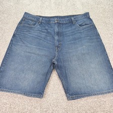 Levi s 569 Denim Shorts Men s 46 Medium Wash Faded Whiskering 100 Cotton Baggy