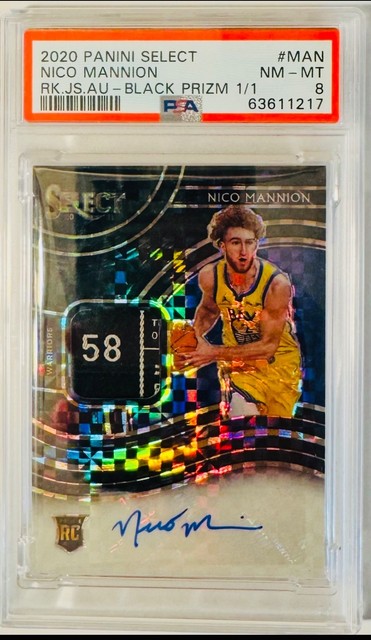 2020-21 Nico Mannion Panini Select Black Prizm Auto 1/1 RC