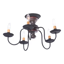 Irvin's Country Tinware Thorndale Ceiling Light in Espresso with Salem Brick