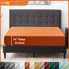 Fitted Sheet Deep Pocket Easy Care Breathable Microfiber Elastic Bedding Sheets