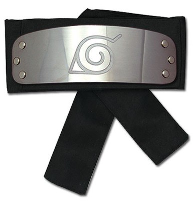 Cosplay Headband - Naruto Shippuden Konoha Leaf BLACK Logo Costume Band New Hat