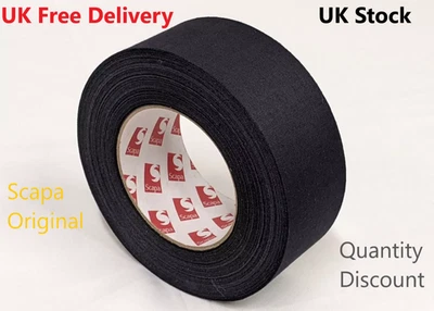 SCAPA Black Sniper Tape 50mm x 50M – Strong Fabric Cloth Adhesive Military Tape