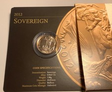 2012 Gold Sovereign Diamond Jubilee Elizabeth II Coin. Untouched, Encapsulated.