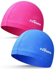 Fishtail Fabric Swim Cap for Men Women Breathable High Elasticity Swimming Ca...