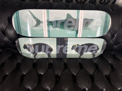 Supreme Damien Hirst Shark And Goat Skateboard Deck In Hand