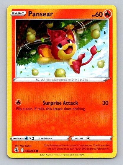 2021 Pokemon Card Fusion Strike Pansear 37/264