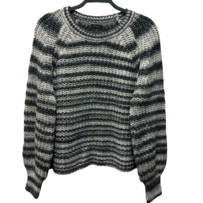 Halogen Womens Metallic Striped Sweater Size XL Rich Black