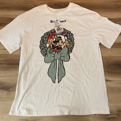 Chemise Mickey Mouse homme XL Noël Disney blanc col rond Primark