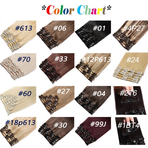 CLERANCE 100% Extensiones de Cabello Humano 7/8 Piezas Clip en Remy Cabello Real CABEZA COMPLETA - Imagen 10 de 46