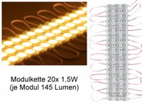 Led Modulkette 20 Led Module Warmweiss 1,5W 12V IP65 Wasserdicht 2900 Lumen