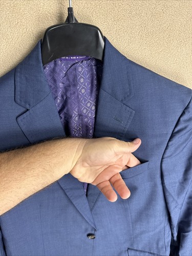 Ted Baker London Mens Endurance 38S Blue 100% Wool Sport Coat Blazer 2 Button - Picture 3 of 12