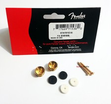 Genuine Fender "Vintage Style" Guitar  Bass Strap Buttons Set/Kit/Pair - GOLD