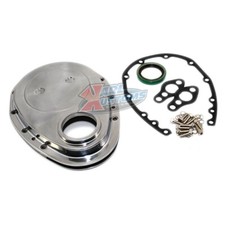 Polished Aluminum Small Block Chevy Timing Cover Set Sbc 283 305 350 383 400
