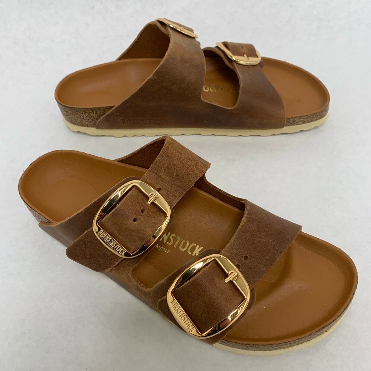 Birkenstock New w/ Box Arizona Big Buckle Cognac Oiled Exquisite