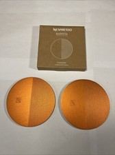Set 2 New In Box Nespresso Barista Limited Ed Aluminum Coasters Mandarin Orange