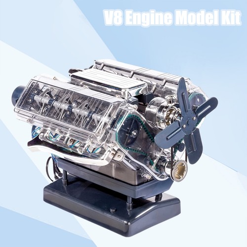DIY Mini V8 Replica Engine Model Kit Working Micro Motor Silver - Picture 12 of 12