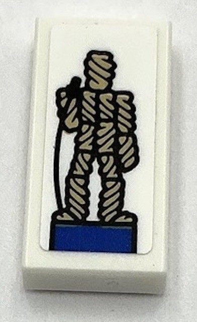 Lego New White Tile Flat Smoot 1 x 2 Fusilli Jerry Statuette Sticker Part