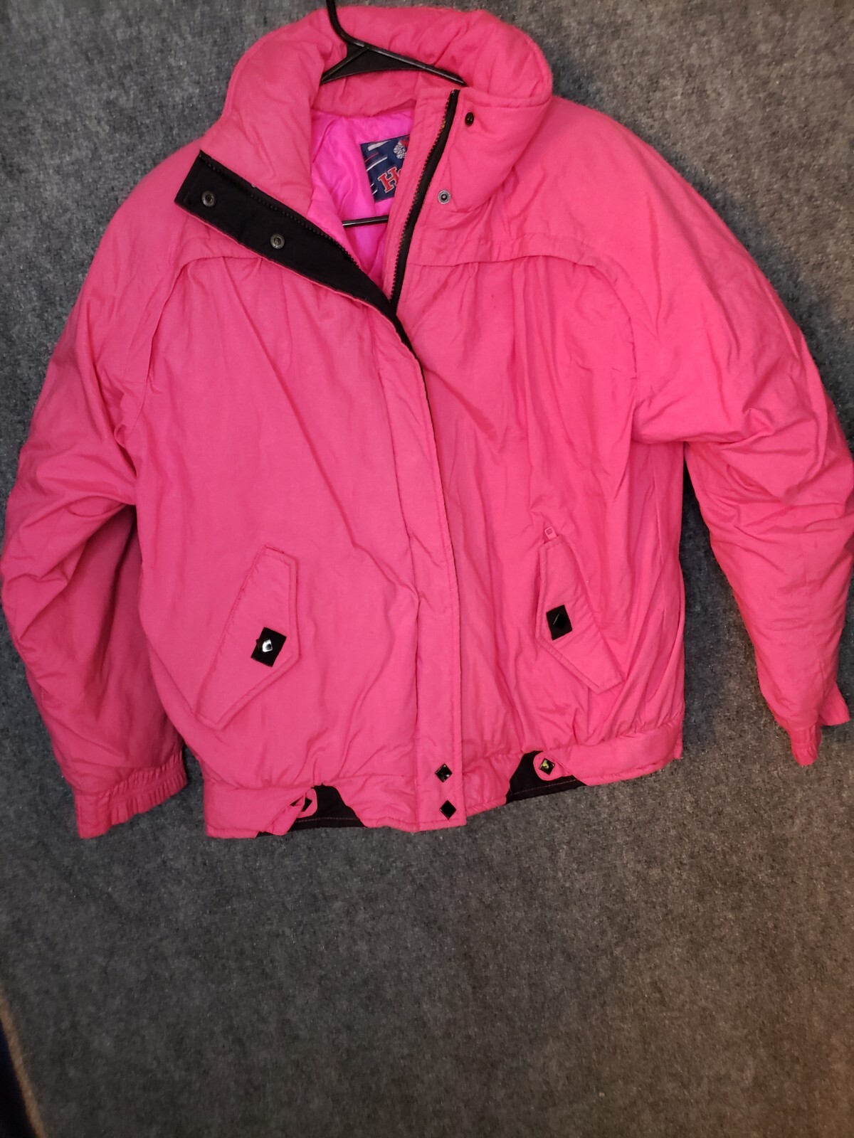 Vintage Hermans Ladies Down Jacket Hot Pink Size Medium