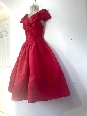 red cocktail dress 8 Gunne Sax By Jessica McClintock evening party | eBay