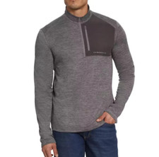 NEW G.H. Bass  Co. Men's XL Mixed Media Gray 1/4 Zip Pullover Sweatshirt