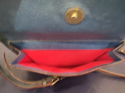 Autentica borsa a tracolla Dooney & Bourke blu fiorentina in pelle con certificato di autenticità - Foto 10 di 16