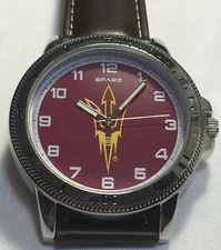 Arizona State Sun Devils Sparo Classic Men's Sports Watch Brown Leather Band