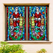 3D Woman Mother ZHUA232 Window Film Print Sticker Cling Stained Glass UV