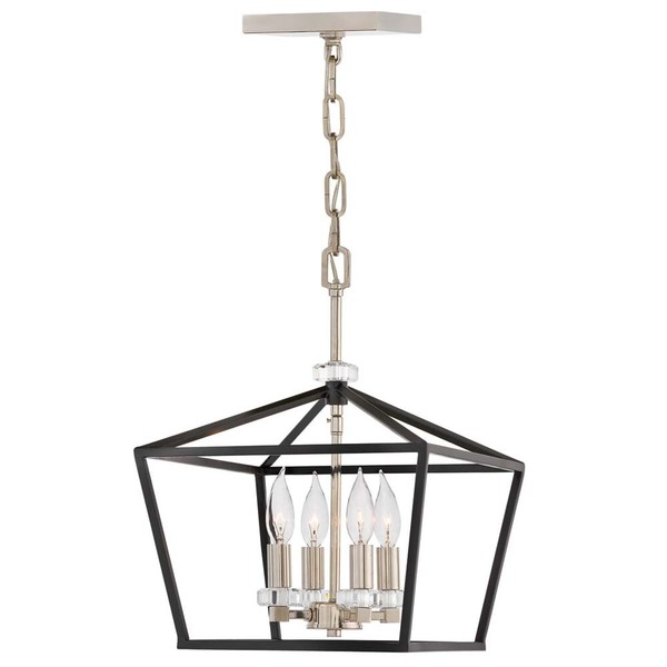 Pendelleuchte HäNgelampe Deckenlampe Esszimmerleuchte Schwarz Kristalle B 33 Cm-image