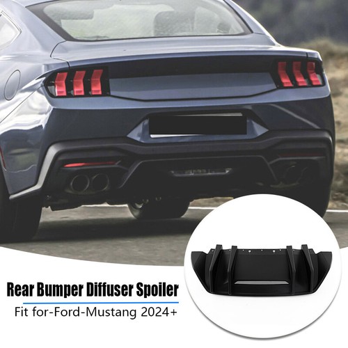 Rear Bumper Lower Fin Matte Black Diffuser For 2024-Up Ford Mustang S650 Add-On - Foto 1 di 12