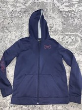 Under Armour Hoodie Sweatshirt Youth YLG Large Loose Blue Full Zip