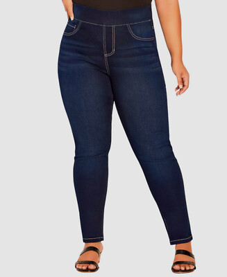 Avenue Women's Blue High Rise Jegging pants Plus Size 18
