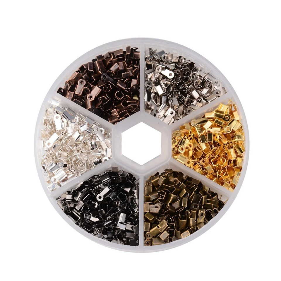 1380 шт/коробка железа сложить над шнур концы 6-цветный мини конец наконечники обжимные фурнитура 6 x 3 мм - Изображение 4 из 4